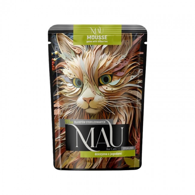 MAU Mousse Sterilised Venison with berries - wet cat food - 85g