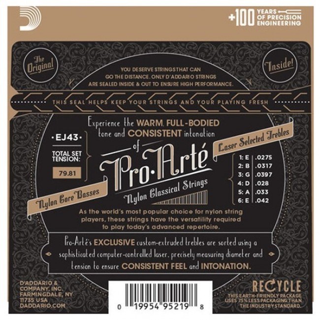 D'Addario EJ43 Pro-Art Carbon - classical guitar strings