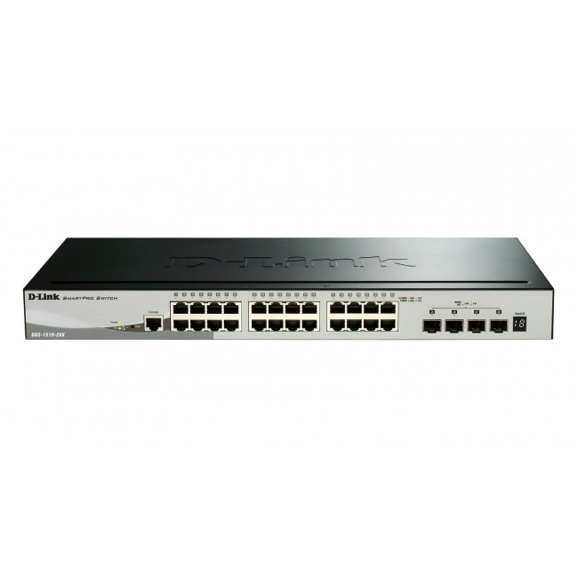 D-Link 24-port Gigabit PoE Smart Managed Switch with 4x 10G SFP+, 370Watts