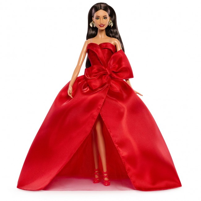 Barbie Signature 2026 Holiday Fashion Doll, Seasonal Collector, Brown Hair with Red Gown with Bow Detail