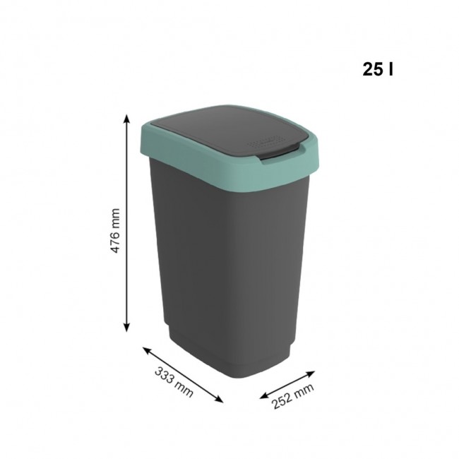 ROTHO Twist Green - trash bin 25l ROTHO Twist Green - trash bin 25l