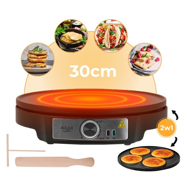 Adler AD 3093 Double-Sided Electric Pancake Maker 2 in 1 Black Adler AD 3093 Double-Sided Electric Pancake Maker 2 in 1 Black