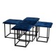 Puff-transformer 5in1 - 5 stools in 1 pouffe navy blue velvet