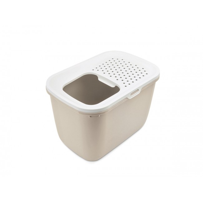 SAVIC HOP Coffee Brown with White Lid Cat Litter Tray 58.5x39x39.5 cm 1 pc. SAVIC HOP Coffee Brown with White Lid Cat Litter Tray 58.5x39x39.5 cm 1 pc.
