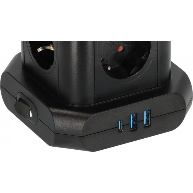 Brennenstuhl 1153560010 power extension 2 m 8 AC outlet(s) Indoor Black
