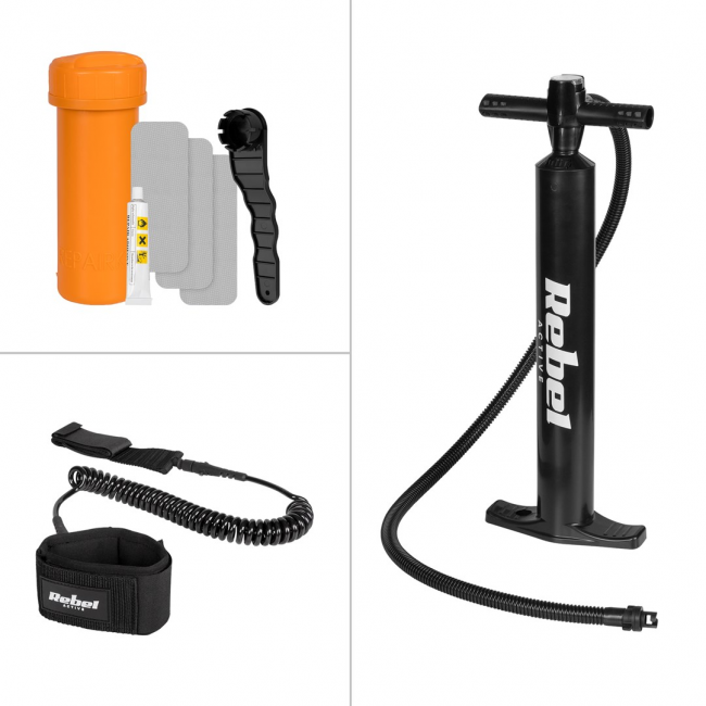 REBEL ACTIVE SMALL INFLATABLE SUP BOARD GRAY RBA-4511 REBEL ACTIVE SMALL INFLATABLE SUP BOARD GRAY RBA-4511