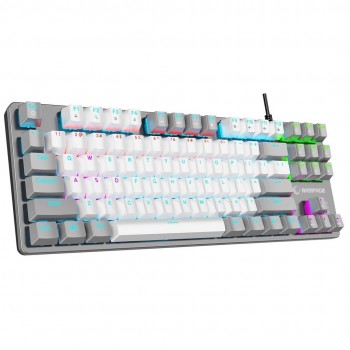 Klawiatura przewodowa Rampage SNUGK14RS-WG Snug RGB KRGD Red gamingowa mechaniczna bia o-szara