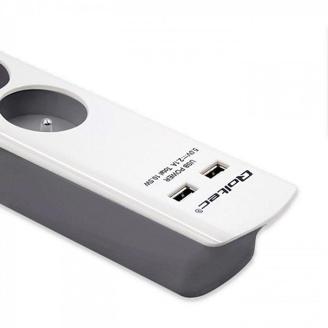 Qoltec 50294 surge protector White-grey 6 AC outlet(s) 230 V 1.8 m Qoltec 50294 surge protector White-grey 6 AC outlet(s) 230 V 1.8 m
