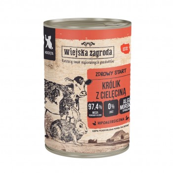 WIEJSKA ZAGRODA Rabbit with veal for kittens - wet cat food - 400g