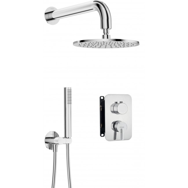 Concealed shower set with mixer box - with overhead shower Concealed shower set with mixer box - with overhead shower
