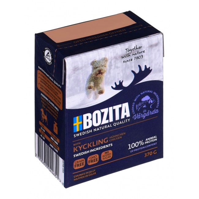 BOZITA Pieces in jelly with chicken - wet dog food - 370g