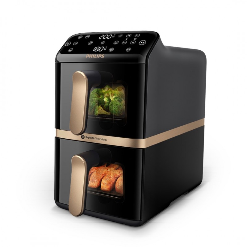 Philips 4000 series Dual Stack Airfryer Vertical Basket 10L Double Stand-alone 2750 W Hot air fryer Black