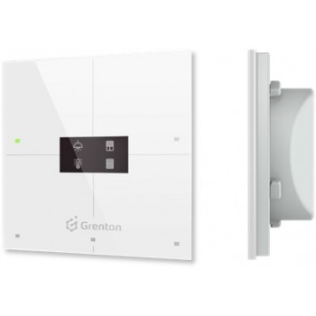 Grenton smart panel / 4 touch fields / OLED / TF-Bus display / white glass front