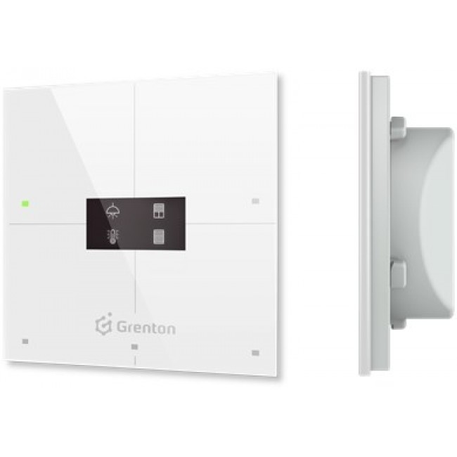 Grenton smart panel / 4 touch fields / OLED / TF-Bus display / white glass front