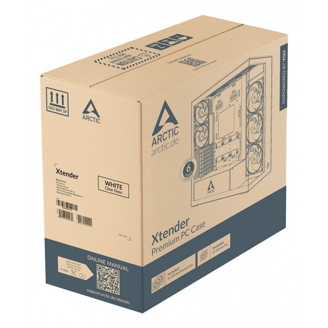 ARCTIC Xtender VG (White) Premium E-ATX PC Case with Vertical GPU Mounting