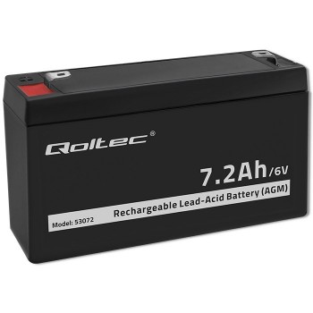 Qoltec 53072 AGM battery | 6V | 7.2 Ah