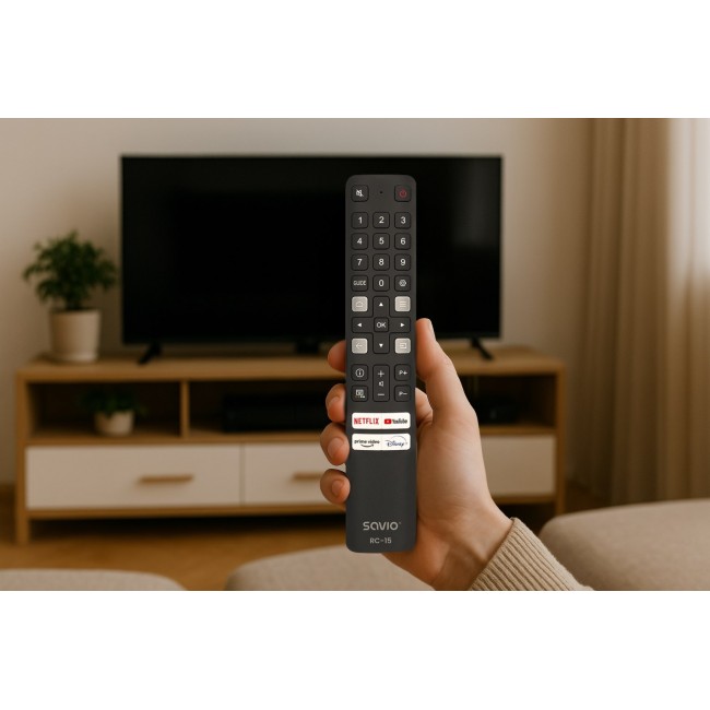 Savio RC-15 universal /replacement for TCL SMART TV remote control IR Wireless Press buttons Savio RC-15 universal /replacement for TCL SMART TV remote control IR Wireless Press buttons
