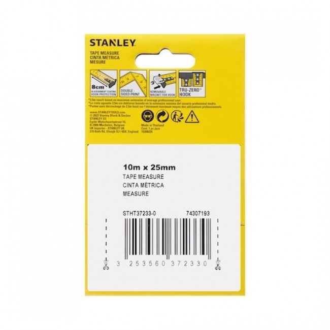 Stanley STHT37233-0 tape measure 10 m Yellow Stanley STHT37233-0 tape measure 10 m Yellow