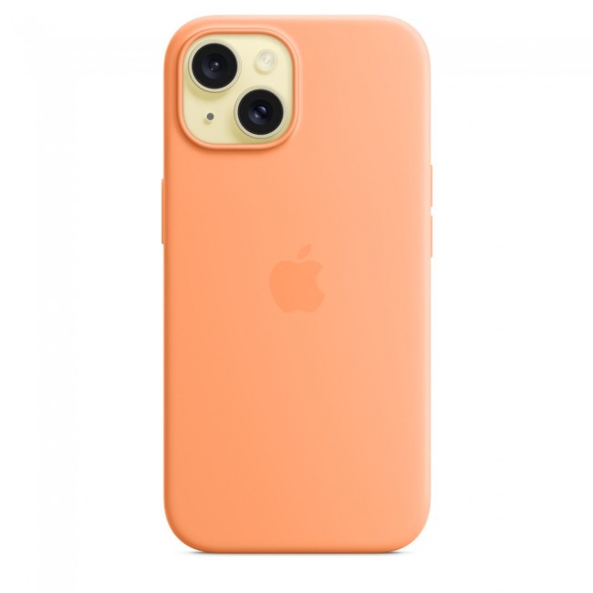 Apple iPhone 15 Silicone Case with MagSafe - Orange Sorbet