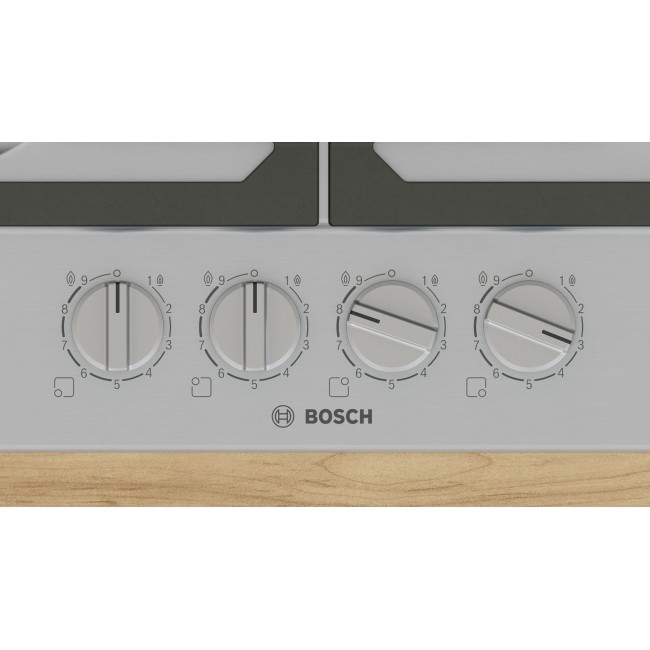 Bosch Serie 6 PCH6A5I90 hob Stainless steel Built-in 60 cm Gas 4 zone(s) Bosch Serie 6 PCH6A5I90 hob Stainless steel Built-in 60 cm Gas 4 zone(s)