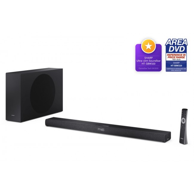 Sharp HT-SBW320 soundbar speaker Black 2.1 channels 360 W