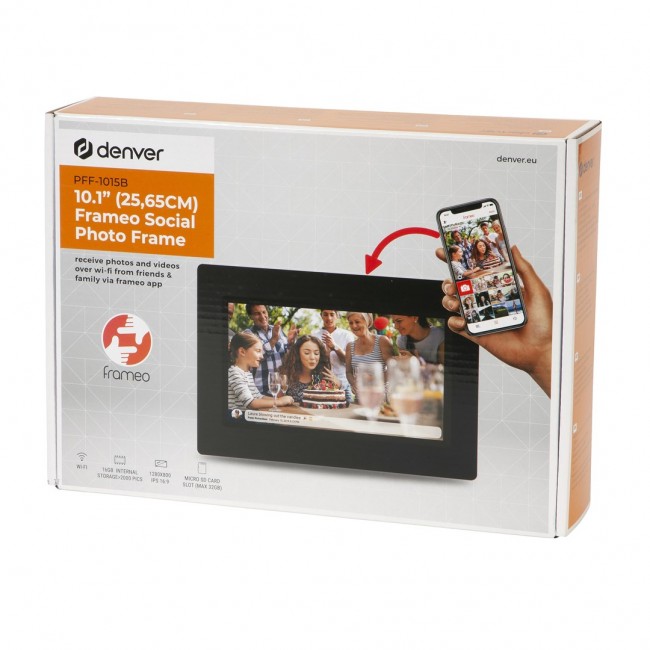 Denver PFF-1015B digital photo frame Black 25.6 cm (10.1