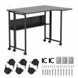Maclean Folding Desk/Table, Black, Mobile, 100x73 cm, max. 50 kg, Angled, L-Shaped, MC-126 L/B