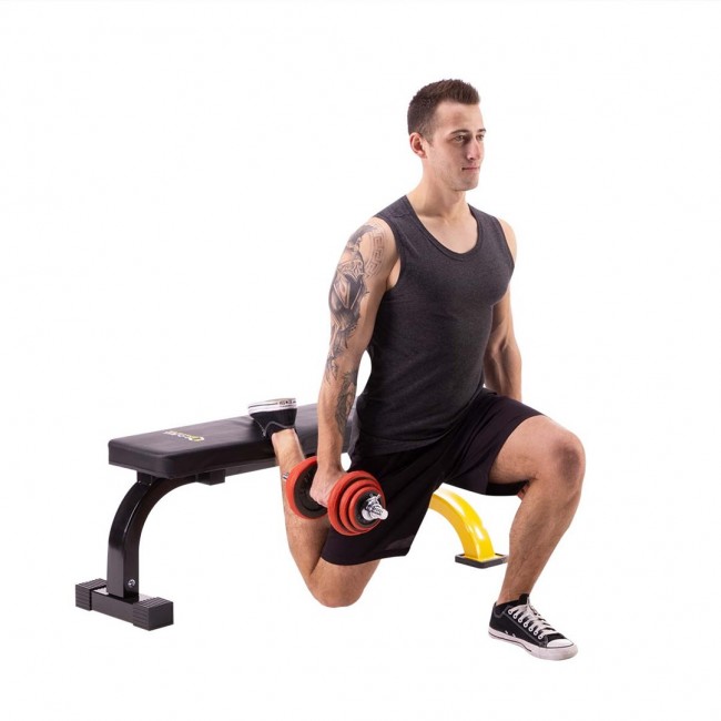 HMS Fitness L8012 Flat weight training bench Gym, Home Black, Yellow HMS Fitness L8012 Flat weight training bench Gym, Home Black, Yellow