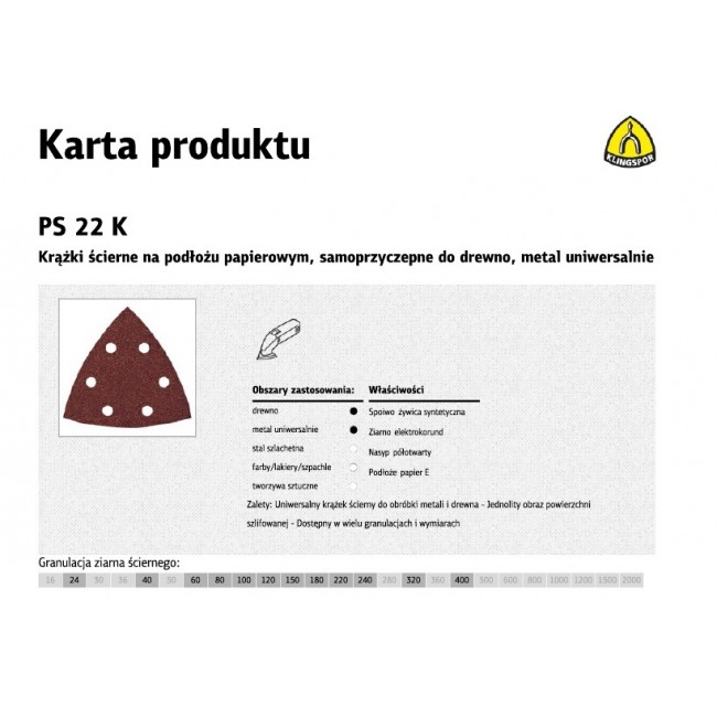 K.TRIANGLE PAPER PS22K P 60 GLS15 /50pcs. 96mm K.TRIANGLE PAPER PS22K P 60 GLS15 /50pcs. 96mm