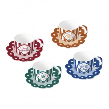 Set of 4 cups and saucers BIALETTI Candyland 4 units x 80 ml (NCANDY003)