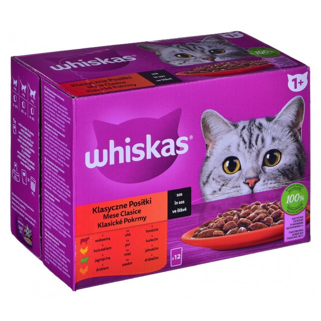 WHISKAS Classic Meals in Sauce - wet cat food - 12x85g