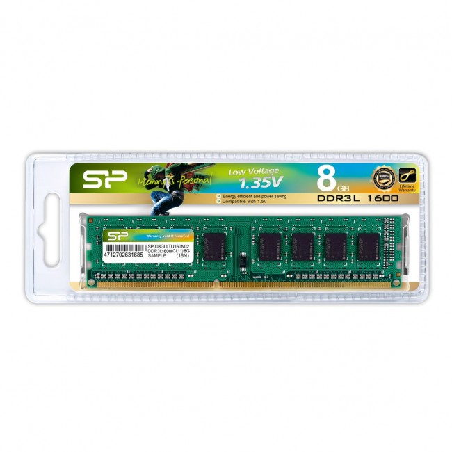 Silicon Power SP008GLLTU160N02 memory module 8 GB 1 x 8 GB DDR3L 1600 MHz Silicon Power SP008GLLTU160N02 memory module 8 GB 1 x 8 GB DDR3L 1600 MHz