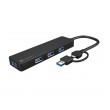 NATEC HUB USB-C 3.0 MAYFLY 4-PORTS + USB-A ADAPTER