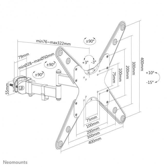 Neomounts FL40-450BL14 TV pole mount 32-55