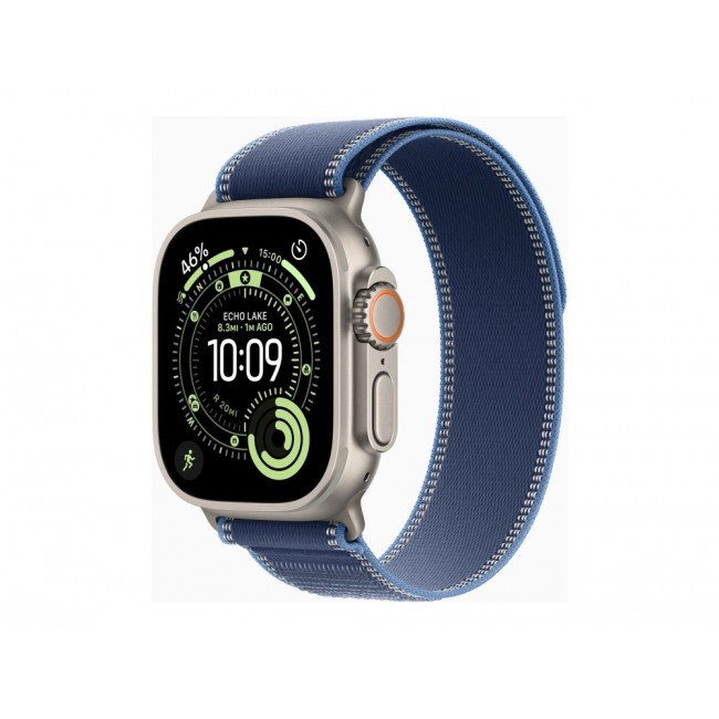 Apple Watch Ultra 3 GPS + Cellular 49mm Natural Titanium Case with Blue/Bright Blue Trail Loop - S/M
