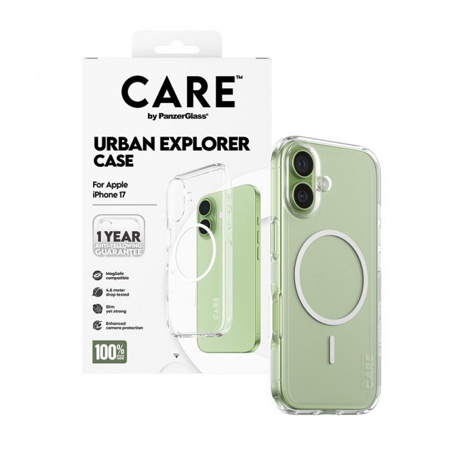 PanzerGlass CARE by Urban Explorer Case Transparent w. White MagSafe iPhone 17