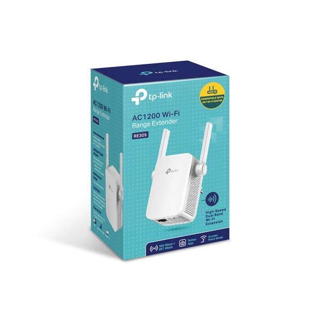 TP-Link AC1200 Mesh Wi-Fi Range Extender, White