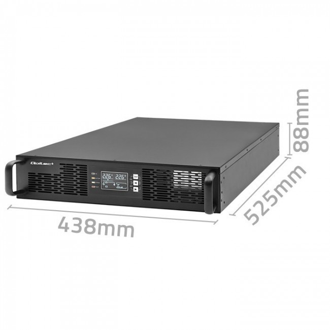 Qoltec Uninterruptible Power Supply (UPS) for RACK | 2.4kVA | 2400W | Power Factor 1.0 | LCD | EPO | USB | Online