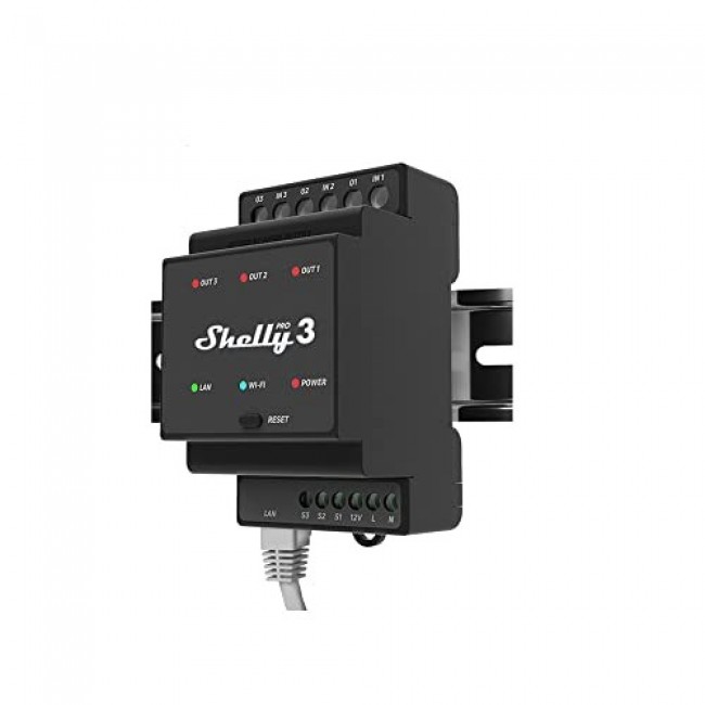 Shelly Pro 3 electrical relay Black