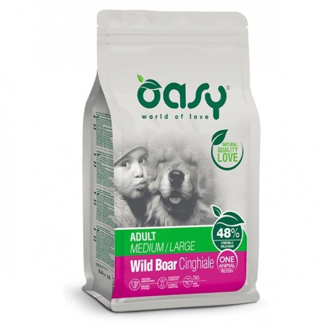 OASY One Animal Protein Adult Medium/Large Wild Boar - dry dog food - 12kg OASY One Animal Protein Adult Medium/Large Wild Boar - dry dog food - 12kg