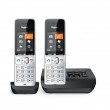 Gigaset COMFORT 500A duo Analog/DECT telephone Caller ID Black, Silver