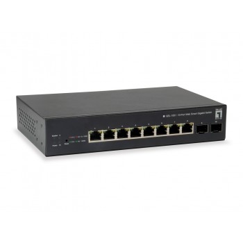 LevelOne 10-Port Web Smart Gigabit PoE Switch, 8 PoE Outputs, 2 x Gigabit SFP, 70W
