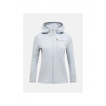 Bluza damska PEAK PERFORMANCE W Trail Polartec Power Grid Zip Hood kolor szary - M