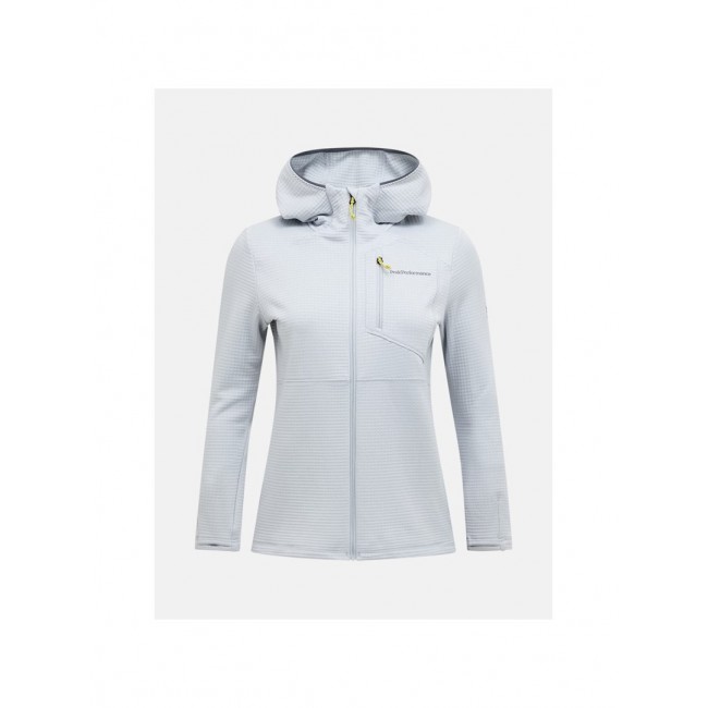 Bluza damska PEAK PERFORMANCE W Trail Polartec Power Grid Zip Hood kolor szary - M