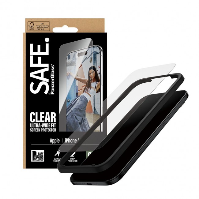 PanzerGlass SAFE. by Screen Protector iPhone Air | Ultra-Wide Fit w. EasyAligner Clear screen protector Apple 1 pc(s)