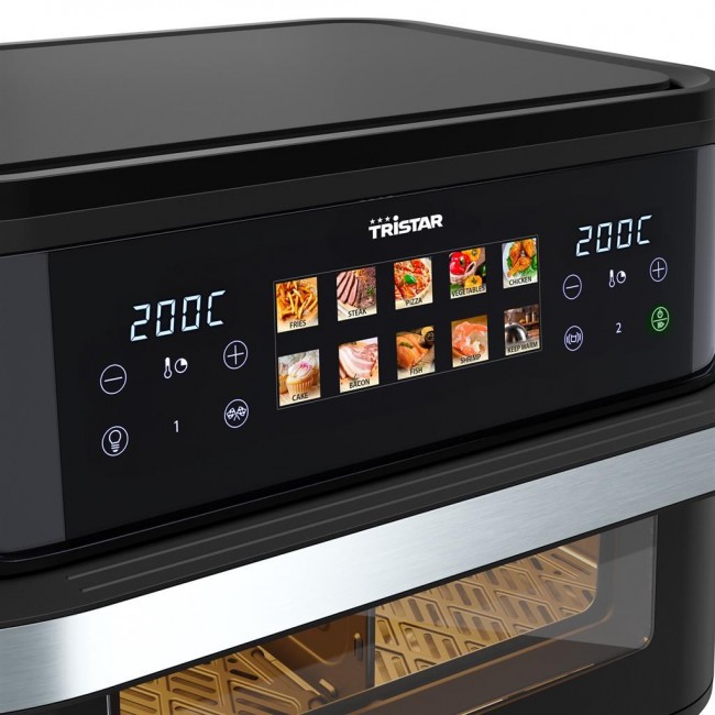 Tristar Double 10 L Stand-alone 2800 W Hot air fryer Black, Stainless steel