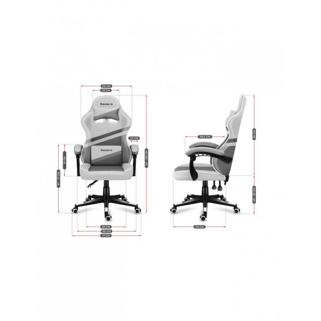 Huzaro FORCE 4.4 PC gaming chair Bucket (cradle) seat Grey, White