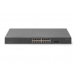 Digitus 16-Port Gigabit Netzwerkswitch, 19 Zoll, unmanaged,2 Uplink Ports, SFP