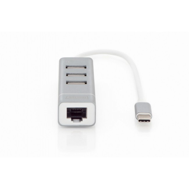 Digitus USB Type-C 3-Port Hub + Fast Ethernet LAN Adapter Digitus USB Type-C 3-Port Hub + Fast Ethernet LAN Adapter