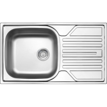 1-bowl steel sink with drainer - drain 3.5